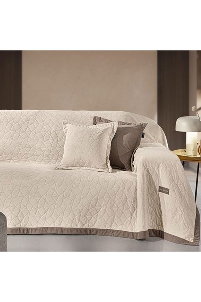 Guy Laroche Σετ καλύμματος πολυθρόνας Avalon Cream με κάλυμμα μαξιλαριού, 2 τ...