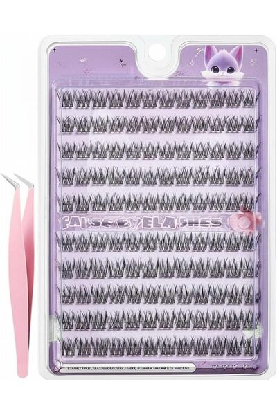 Yelajoy 120 PCS Self Adhesive Eyelashes Clusters, Natural Wispy Fish Tail Fal...