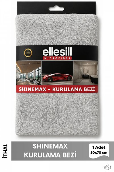 Ellesill Shinemax Car Polish Polishing and Drying Cloth - Gray Color 50X70 cm