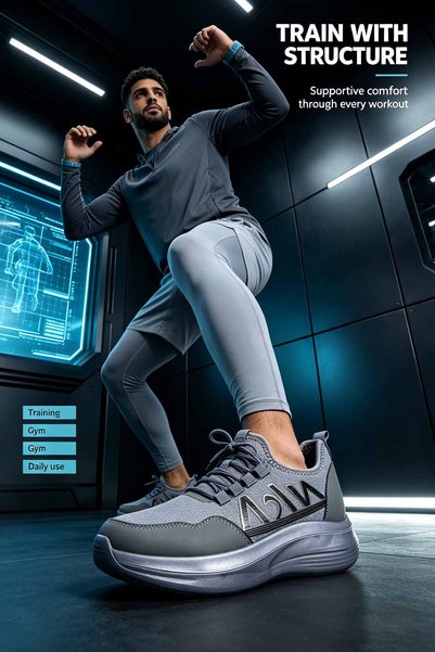 VivoGlobal Shop Men's Sport Sneakers – 5cm Height Boost with Cushioned Midsole & Stable Support – Breathable Mesh Upper & Grippy Rubber Outsole for Everyday City Life