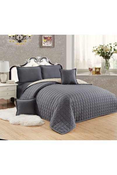 Generic Compressed Two-Sided Color 6 Pieces Comforter Set, King Size, Gr-Be, ...
