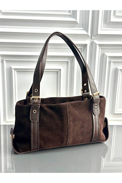 çkn sedat çakan çanta & fular & aksesuar Genuine suede leather women's should...