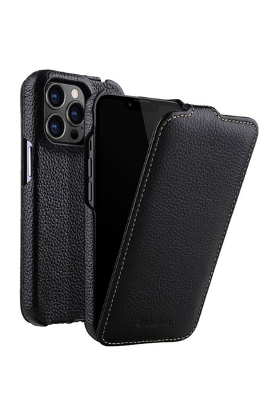 Melkco Husă tip carte pentru iPhone 13 Pro Max, din piele, neagră