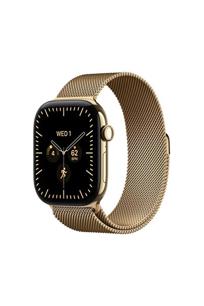 Apple Ceas Seria 12 GPS + Cellular 42mm Carcasă din titan auriu radiant, Brăț...