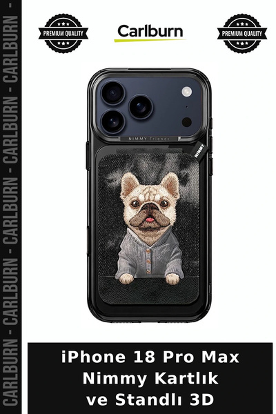 Carlburn غطاء جهاز iPhone 18 Pro Max من نوع Nimmy ثلاثي الأبعاد مع حامل للبطا...