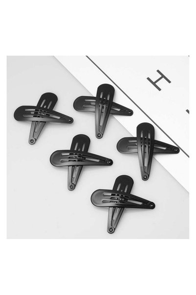 Arabest 50 Pack Metal Snap Hair Clips Accessories for Women (Black)