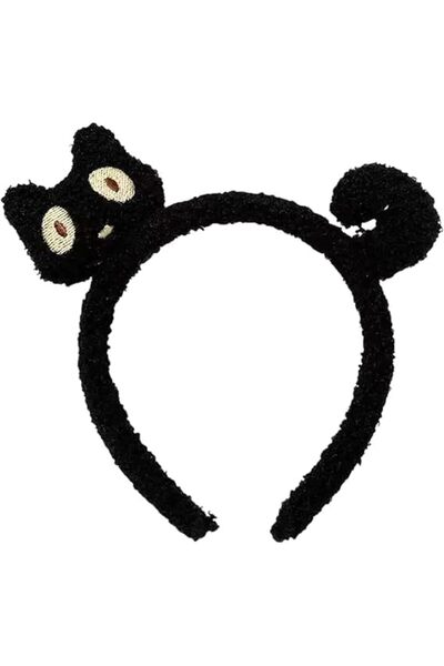 Arabest Black Cat Ears Headband and Tail Set,Soft Plush Cosplay Accessory for...