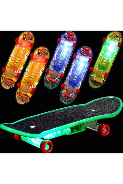 Arabest 6 Pcs LED Finger Skateboard Set,Mini Fingerboards with Light for Kids...
