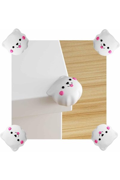 Arabest Silicone Cartoon Corner Protectors for Furniture,White,4 Pcs