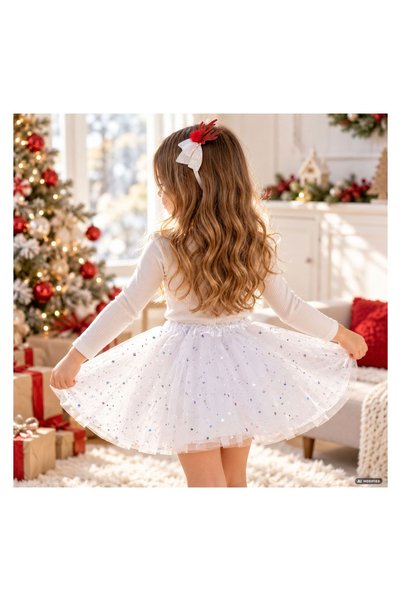 OEM Set Costum Alb cu Stele, Fustă Tutu și Bentiță, Accesoriu de Petrecere
