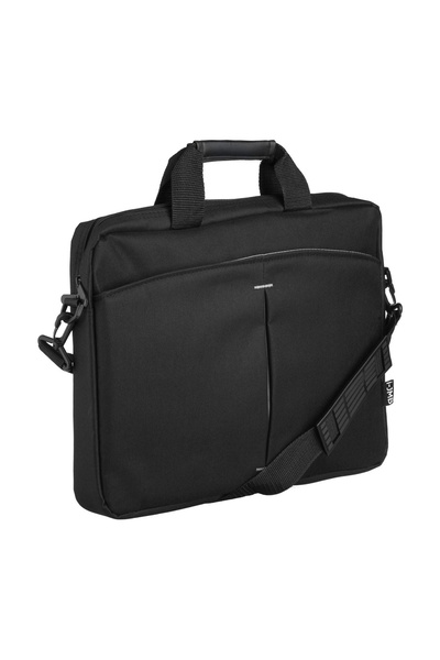 OEM Geantă laptop 15,6", neagră, cu buzunar exterior și curea reglabilă