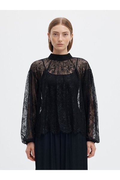 SELECTED Bluse Spitzen