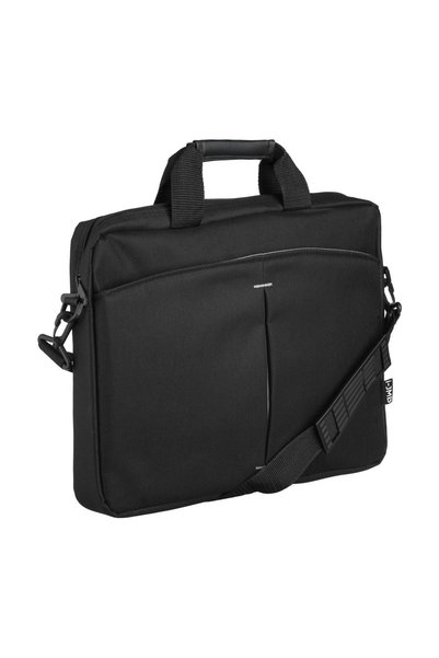 OEM Geantă laptop 15,6", neagră, cu buzunar exterior și curea reglabilă