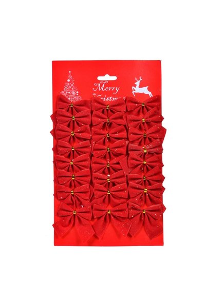 OEM Fundite Decorative de Crăciun Roșii Catifelate 4.5x5.5 cm – 24 buc. – Atm...