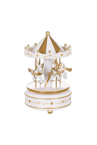 OEM Carusel Muzical de Crăciun Alb 18 cm – Atmosferă Festivă pentru Casă