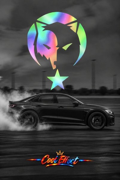 Cool Effect Göktürk Kurt Model 2 Oto Sticker Araba Arka Cam Sticker Kesim Fol...