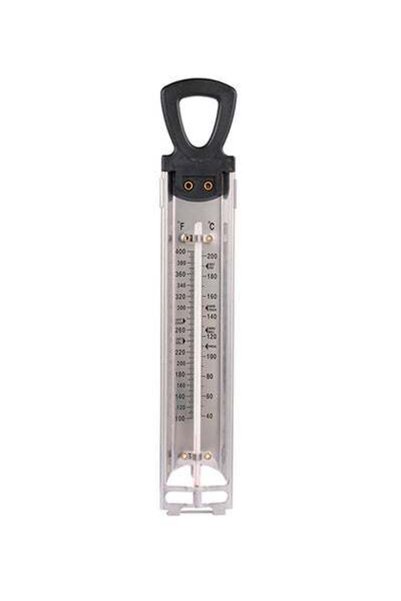 HALAMODO Stainless Steel Fry Thermometer With Hook Silver 30.50x2.00xcentimeter