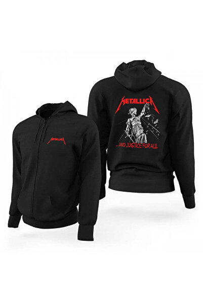CrowsGate Metallica And Justice For All Black Zippered Limited Edition Hooded Sweatshirt