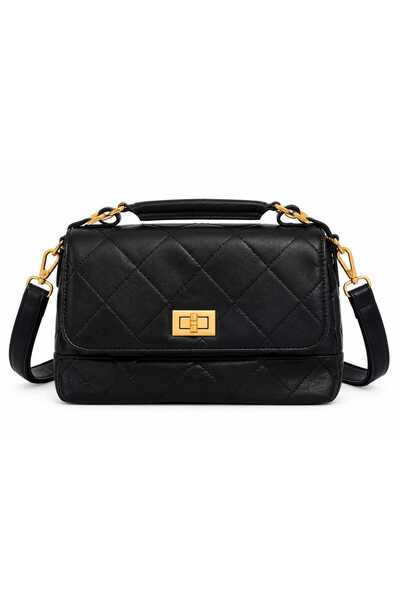 Glamura Lashes Women's Bag and Shoulder Bag M15 Black Quilted in Diamonds wit...