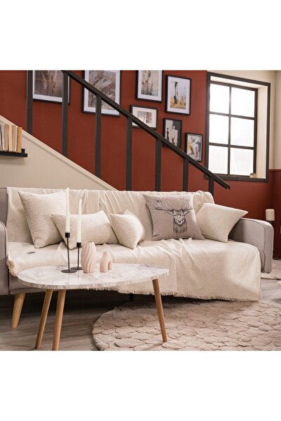 Teoran Fremont 01 Εκρού Ριχτάρι για Διθέσιο Καναπέ, 180 x 250 εκ.
