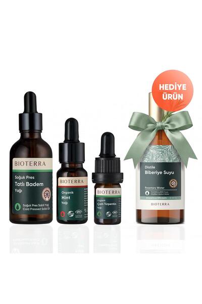 Bioterra Tatlı Badem 50 ml + Hint Yağı 10 ml + Çam Türbentin 5 ml + Hediye Bi...