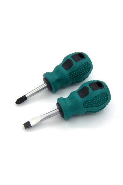Choice 2 pcs Short Handle Screwdriver Set Magnetic Mini Portable Radish Head ...