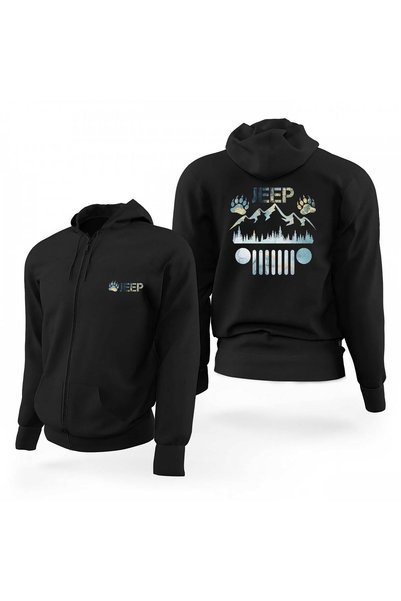 CrowsGate Jeep Forest Claw Black Zippered Limited Edition Hooded Sweatshirt