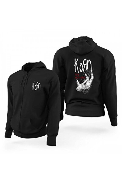 CrowsGate Korn The Nothing Black Black Zippered Limited Edition Hooded Sweats...