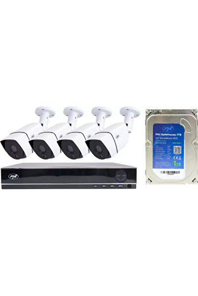 PNI Kit supraveghere video AHD House PTZ1300 Full HD cu 4 camere de exterior ...