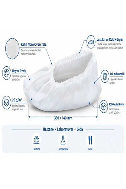 WOOLY LIFE Galoş Extra kalın nonvowen yıkanabilir galoş 50 adet