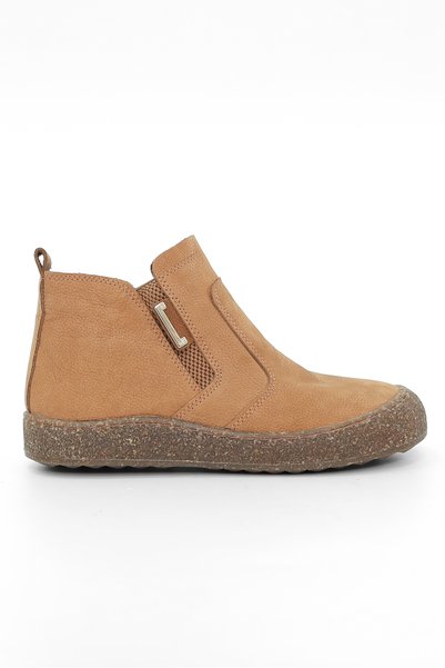 Tuna Genuine Nubuck Leather Tan Casual Women's Boots - Zb0240