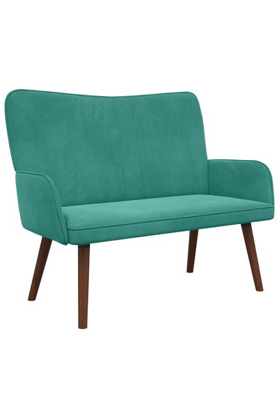 vidaxl Canapea cu 2 locuri Turcoaz 115 x 61 x 87 cm Catifea