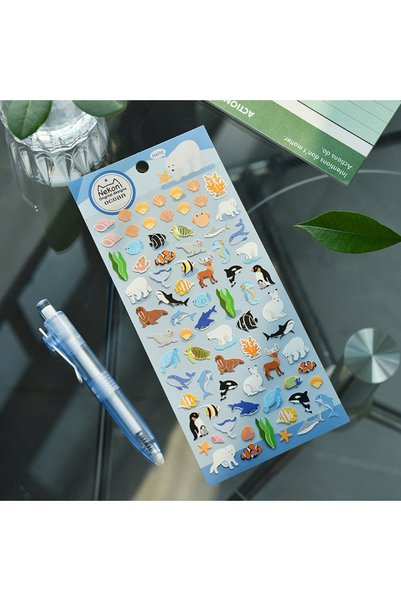 Choice Sea animals Korean Import Original NEKONI Animals Penguin Dinosaur Sti...