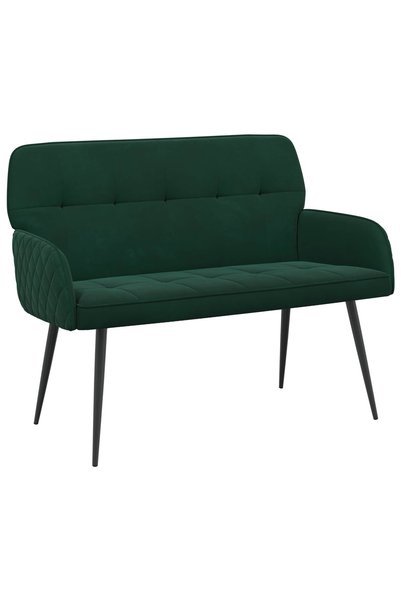 vidaxl Canapea cu 2 locuri și picioare de metal 2-Locuri Verde închis