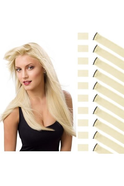 MAKINGTEC 10 Pieces Pack Blonde Hair Extensions Blonde Hair Clips in Hair Ext...