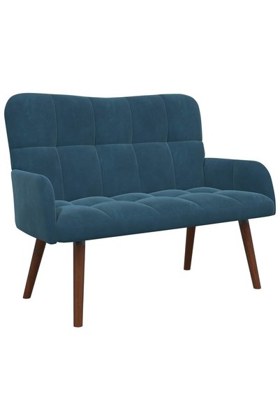 vidaxl Canapea cu 2 locuri albastru 115 x 61 x 87 cm Catifea