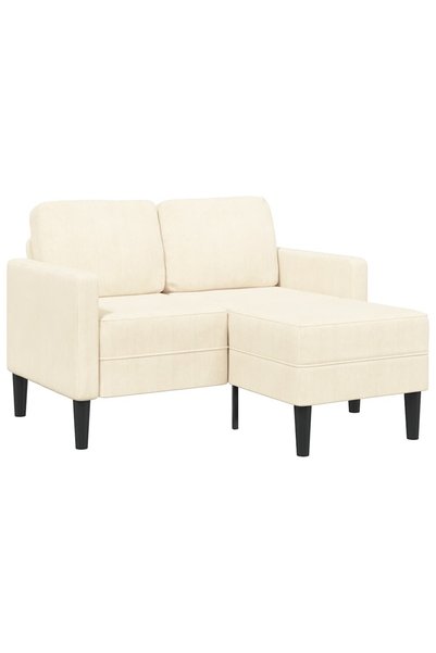vidaxl Canapea cu 2 locuri cu șezlong în formă de L crem 125 cm in