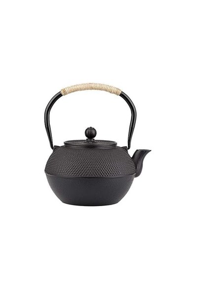 Generic Brand Ceainic negru din fontă cu infuzor