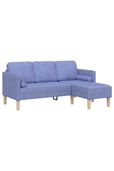 vidaxl Set de canapea cu pernă Albastru Jeans Poliester