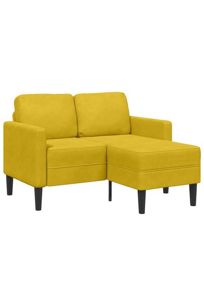 vidaxl Canapea cu 2 locuri cu șezlong în formă L catifea galbenă 125cm
