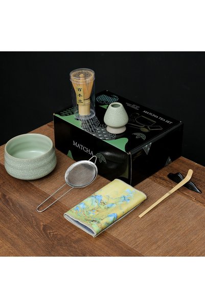 Generic Brand 7-Piece Matcha Set, Bowl, Whisk and Wand, Song Dynasty Style, B...