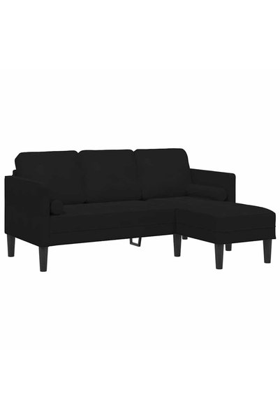 vidaxl Set de canapea cu pernă Negru Poliester