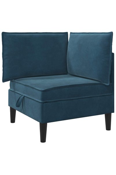 vidaxl Sofa cu Depozitare albastru Catifea