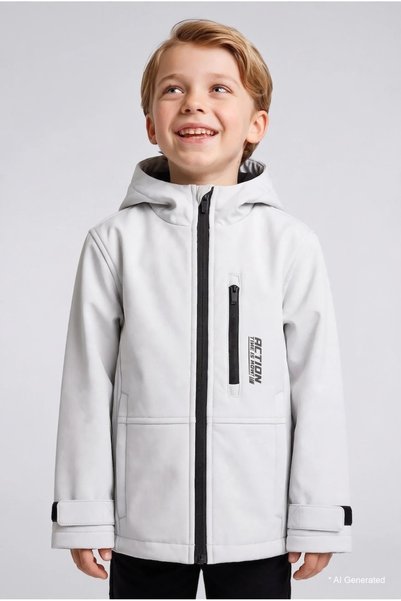 DeFacto Windproof Hooded Zippered Beige Coat for Baby Boy H0061A526Au