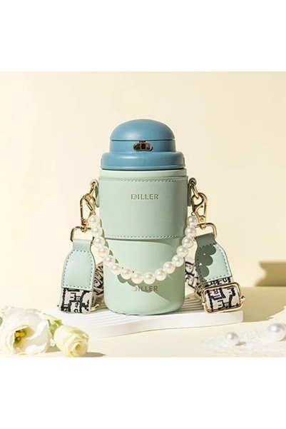 DILLER 580 ml Steel Water Bottle with Straw D-8990 580ml