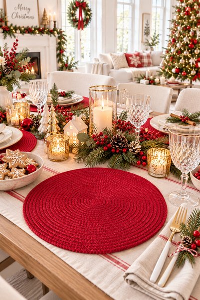 Pilloveland Weihnachtskordel Supla - Amerikanischer Service 35 cm - Rot