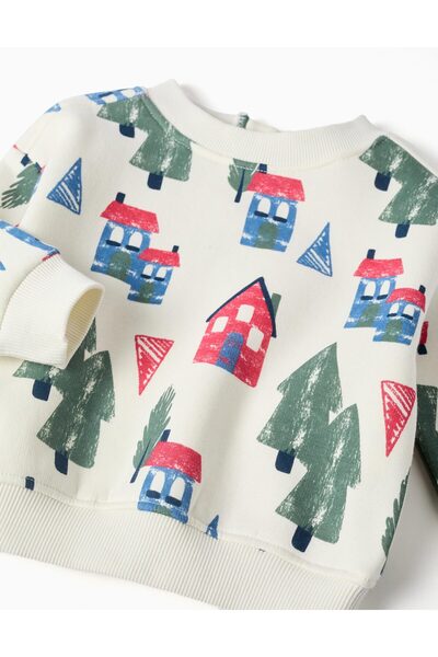 Ziddy Sweat Fleece All-Over Print, White