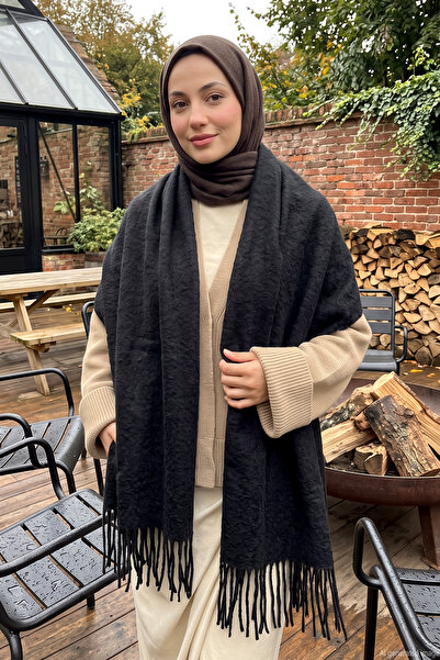 REMSA Women's Soft Textured Tassel Detail 200X70Cm Scarf Shoulder Shawl 1333 ...