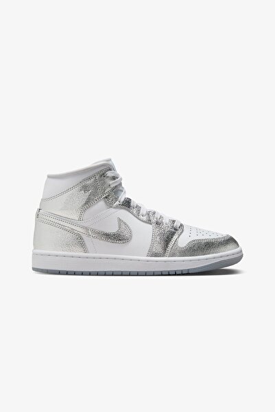 Nike Air Jordan 1 Mid SE Metallic Silver Gümüş Spor Ayakkabı - HypeStep