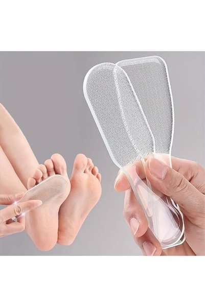 FOOTBUBBLES مبرد القدمين الزجاجي النانوي الشفاف، لوح فرك القدمين، مبردات بادي...